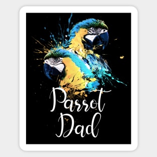 Parrot Dad Color Splatter Macaw Black Sticker
